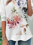 T-shirts Femmes Décontracté Floral Printemps / Automne Aucune élasticité Quotidien Ample Manches Longues Col Rond Droit