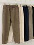 Pantalons Décontracté Plain Printemps / Automne Coton Taille Élastique Pantalon à la cheville Pantalons Harem Droit Poche Couture pour Femmes
