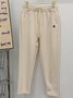 Pantalons Décontracté Plain Printemps / Automne Coton Taille Élastique Pantalon à la cheville Pantalons Harem Droit Poche Couture pour Femmes