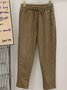 Pantalons Décontracté Plain Printemps / Automne Coton Taille Élastique Pantalon à la cheville Pantalons Harem Droit Poche Couture pour Femmes