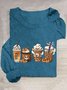T-shirts Décontracté Printemps / Automne Toussaint Quotidien Toussaint en Mélangé de Coton Régulier Élasticité moyenne Oui pour Femmes