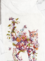 T-shirts Femmes Décontracté Floral Printemps / Automne Quotidien Ample en Mélangé de Coton Régulier Droit Régulier