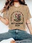 T-shirts Femmes Décontracté Floral Été Coton Aucune élasticité Manches Courtes Col Rond Régulier Régulier