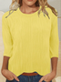 T-shirts Femmes Décontracté Plain Printemps / Automne Jacquard Jacquard Quotidien Col Rond Droit Régulier