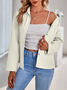 Micro-élasticité Col de Chemise Manches trois quarts Régulier Plain Blouson Zip pour Femmes