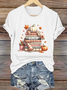 T-shirts Femmes Simple Été Lettres de texte Polyester Aucune élasticité Quotidien Ample Col Rond Droit