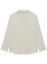 Micro-élasticité Col de Chemise Manches trois quarts Régulier Plain Blouson Zip pour Femmes