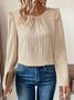 Chemisiers1 Décontracté Plain Printemps / Automne Polyester Aucune élasticité Manches Longues Col Rond Droit Boucle pour Femmes