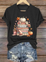T-shirts Femmes Simple Été Lettres de texte Polyester Aucune élasticité Quotidien Ample Col Rond Droit