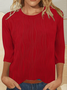T-shirts Femmes Décontracté Plain Printemps / Automne Jacquard Jacquard Quotidien Col Rond Droit Régulier