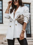 Manches Longues Régulier Plain Blazer pour Femmes