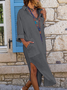 Femmes Plain Blanc Col V Confortable Boucle Mini Robe Décontracté