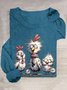 T-shirts Décontracté Printemps / Automne Turquie Ample Manches Longues Col Rond en Mélangé de Coton Droit Oui pour Femmes