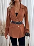 Manches Longues Régulier Plain Blazer pour Femmes