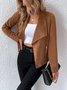 Micro-élasticité Manches Longues Régulier Plain Blouson Zip pour Femmes