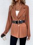 Manches Longues Régulier Plain Blazer pour Femmes