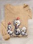 T-shirts Décontracté Printemps / Automne Turquie Ample Manches Longues Col Rond en Mélangé de Coton Droit Oui pour Femmes