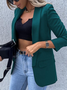 Manches Longues Régulier Plain Blazer pour Femmes