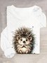 T-shirts Femmes Décontracté Imprimé d'Animal Printemps / Automne Quotidien en Mélangé de Coton Régulier Régulier Élasticité moyenne Oui