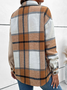 Sweat-shirts Décontracté Printemps / Automne Plaid Polyester Ample Manches Longues Régulier Droit Régulier pour Femmes