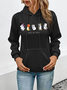 Sweat-shirts Femmes Décontracté Imprimé d'Animal Printemps / Automne Polyester Sweat-shirt à Capuche Micro-élasticité Manches Longues Régulier Droit