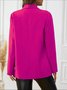 Micro-élasticité Col Châle Manches Longues Régulier Plain Blouson Zip pour Femmes