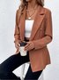 Manches Longues Régulier Plain Blazer pour Femmes