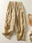 Pantalons Décontracté Plain Printemps / Automne Coton Naturel Quotidien Ample Pantalon à la cheville Droit pour Femmes