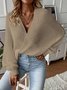 Cardigans Femmes Décontracté Plain Hiver Micro-élasticité Quotidien Ample Manches Longues Laine/Tricot Mi-long