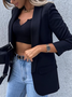 Manches Longues Régulier Plain Blazer pour Femmes