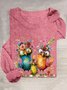 T-shirts Femmes Décontracté Printemps / Automne Turquie Quotidien Ample Manches Longues Col Rond en Mélangé de Coton Régulier