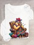 T-shirts Femmes Décontracté Printemps / Automne Turquie Quotidien Ample en Mélangé de Coton Régulier Droit Oui