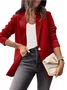 Manches Longues Régulier Plain Blazer pour Femmes