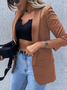 Manches Longues Régulier Plain Blazer pour Femmes
