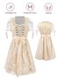 Femmes Floral Motif Vert Col Carré Confortable avec Poches Robe Mi-Longue Décontracté