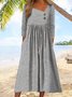 Femmes Rayé Bleu Ciel Asymétrique Confortable Boucle Robe Maxi Décontracté