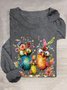 T-shirts Femmes Décontracté Printemps / Automne Turquie Quotidien Ample Manches Longues Col Rond en Mélangé de Coton Régulier