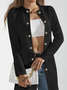 Micro-élasticité Manches Longues Régulier Plain Blouson Zip pour Femmes