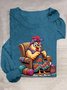 T-shirts Femmes Décontracté Printemps / Automne Turquie Quotidien Ample en Mélangé de Coton Régulier Droit Oui