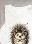 T-shirts Femmes Décontracté Imprimé d'Animal Printemps / Automne Quotidien en Mélangé de Coton Régulier Régulier Élasticité moyenne Oui