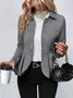 Micro-élasticité Manches Longues Régulier Plain Blouson Zip pour Femmes