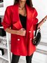 Manches Longues Régulier Plain Blazer pour Femmes