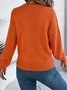 Pulls Décontracté Plain Printemps / Automne Micro-élasticité Ample Manches Longues Fil/fil de laine Droit Régulier pour Femmes