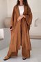 Deux Pièces Ensembles Femmes Décontracté Plain Printemps / Automne Polyester Quotidien Ample Manches Longues Col Rond Droit