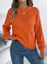 Pulls Décontracté Plain Printemps / Automne Micro-élasticité Ample Manches Longues Fil/fil de laine Droit Régulier pour Femmes