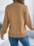 Pulls Décontracté Plain Printemps / Automne Micro-élasticité Ample Manches Longues Fil/fil de laine Droit Régulier pour Femmes
