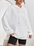 à Capuche Simple Plain Printemps / Automne Polyester Sweat-shirt à Capuche Aucune élasticité Ample Manches Longues Régulier pour Femmes