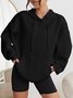 à Capuche Simple Plain Printemps / Automne Polyester Sweat-shirt à Capuche Aucune élasticité Ample Manches Longues Régulier pour Femmes