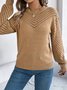 Pulls Décontracté Plain Printemps / Automne Micro-élasticité Ample Manches Longues Fil/fil de laine Droit Régulier pour Femmes
