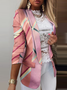 Manches Longues Régulier Géométrique Blazer pour Femmes